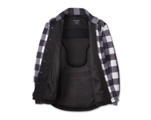 abriebfestes kariertes Hemd von Harley schwarz/weiß