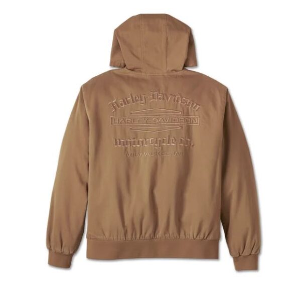 beige Freizeitjacke von Harley-Davidson mit Stick am Rücken