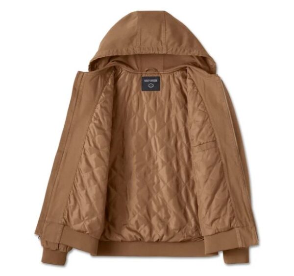 beige Freizeitjacke von Harley-Davidson mit Stick am Rücken