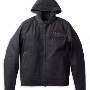 abriebfeste schwarze Jacke von Harley mit Innenweste