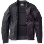 abriebfeste schwarze Jacke von Harley mit Innenweste