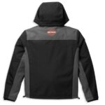 Softshelljacke von Harley-Davidson schwarz mit oranger Schrift