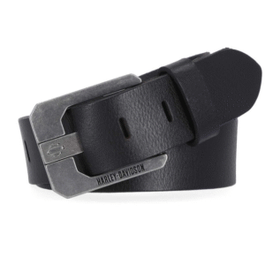 Ledergürtel Harley-Davidson mit beschrifteter Schnalle