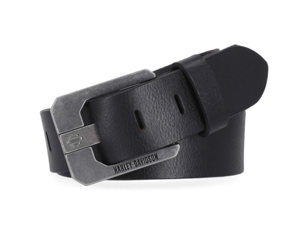 Ledergürtel Harley-Davidson mit beschrifteter Schnalle