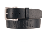 Harley-Davidson Ledergürtel in schwarz mit geprägtem Schriftzug