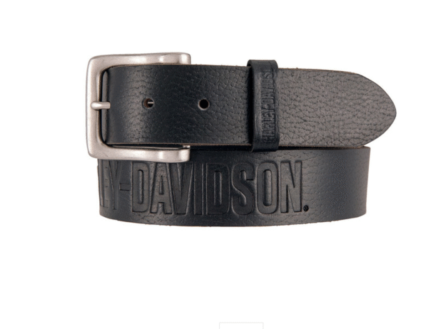 Harley-Davidson Ledergürtel in schwarz mit geprägtem Schriftzug