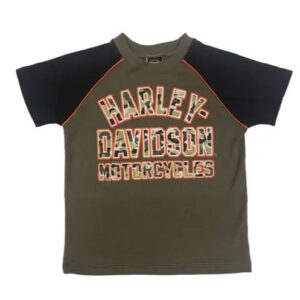 Harley-Davidson Kinder T-Shirt Reglan Camo grün/schwarz 1079513