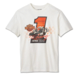 weißes Harley-Davidson T-Shirt mir oranger Aufschrift