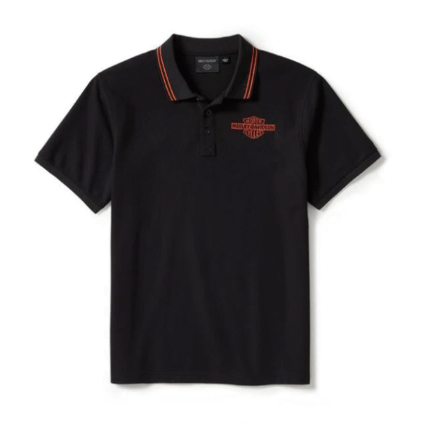schwarz/oranges Poloshirt von Harley-Davidson