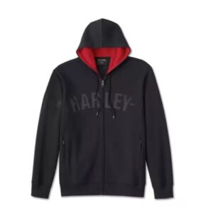 Hoodie schwarz mit roter Kapuze von Harley-Davidson