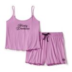 kurzes Pyjama Set Damen Pink