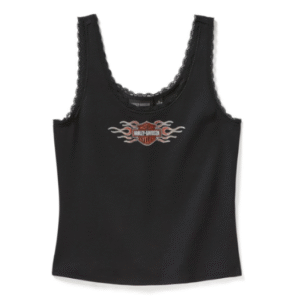 Tank Top mit Bling Harley Zeichen auf der Brust