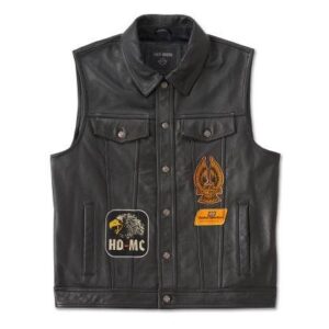 Ärmellose Lederweste von Harley-Davidson