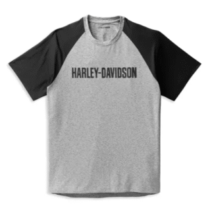 Grau/schwarzes Kurzarmshirt von Harley-Davidson