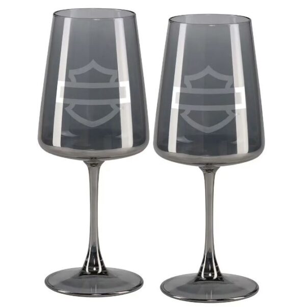 Harley-Davidson Weingläser Open Bar & Shield rauchgrau
