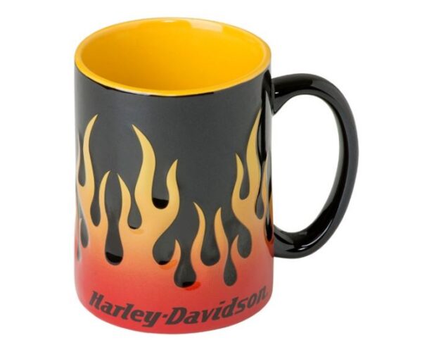Harley-Davidson Becher Sculpted Flames Schwarz/Orange - HDX - 98604