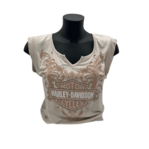 Glitzershirt Harley-Davidson beige Damen
