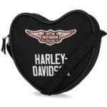Herzförmige Tasche von Harley-Davidson schwarz mit bunten Patches