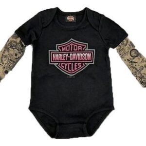 Harley-Davidson Baby Body für Mädchen mit Tattoo-Ärmeln 3000153