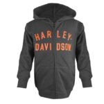 Harley-Davidson Kinder Zip Hoodie schwarz mit Adler 6590207