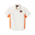 Harley-Davidson Kurzarmhemd dünn weiß orange