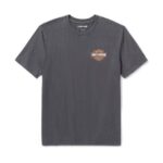 T-Shirt in grau von Harley-Davidson mit Sonnenuntergang am Rücken