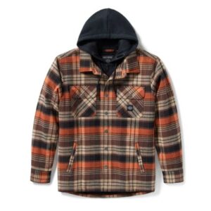 Harley-Davidson Karo Jacke braun gefüttert für Männer