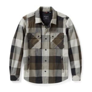 abriebfeste Karo Hemdjacke oliv/grau von Harley-Davidson