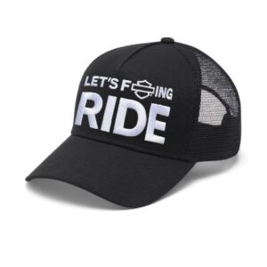 Snapback Kapperl von Harley-Davidson mit weißer let's fcking ride Aufschrift