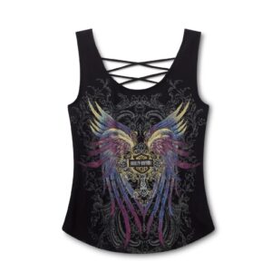 Harley-Davidson Damen Tank Top Bling Wings Laced Back schwarz 96627-25VW