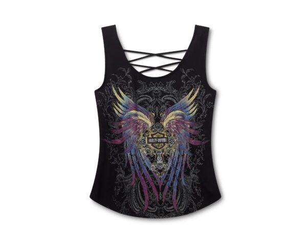 Harley-Davidson Damen Tank Top Bling Wings Laced Back schwarz 96627-25VW
