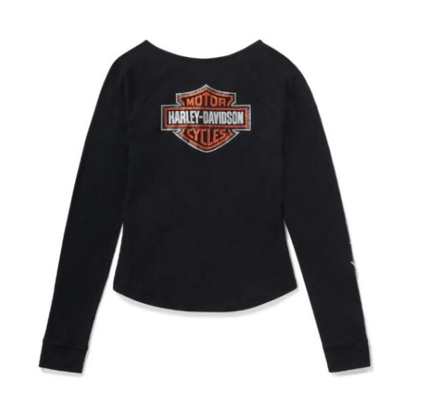 Harley-Davidson Damen T-Shirt langarm mit Strass Logo schwarz 96757-25VW