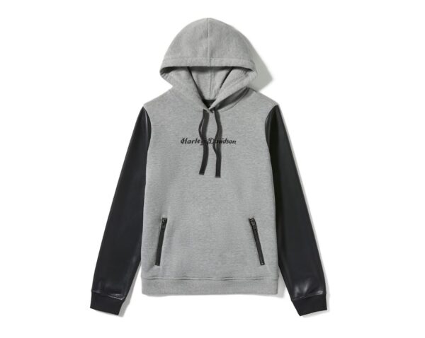 Harley-Davidson Damen Faux Leder Pullover Hoodieschwarz/grau 96818-25VW