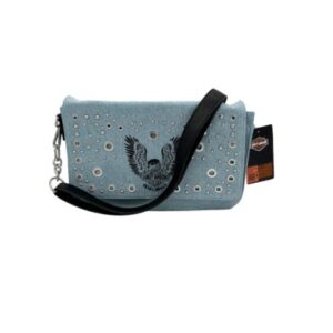 Harley-Davidson Damen Tasche Crossbody Faded Denim mit Nieten MHW174