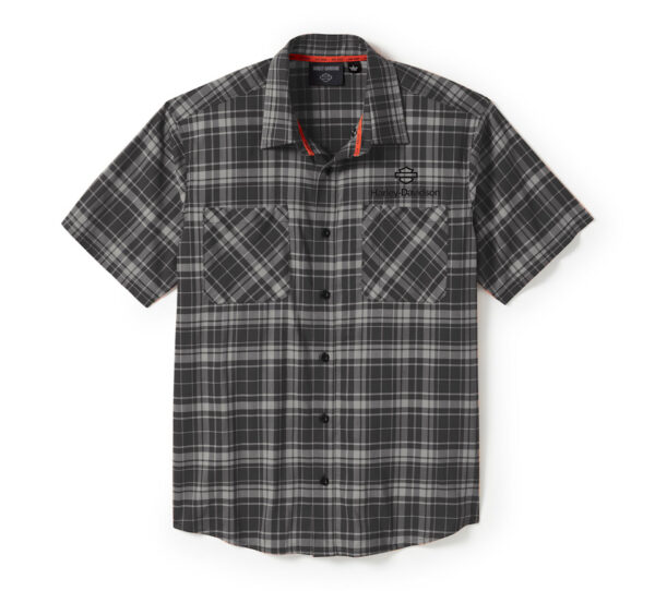 Harley-Davidson TECH Coolmax® Plaid Shirt Ghost Gray & Asphalt 96515-25VM