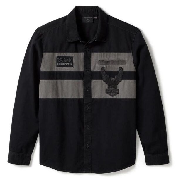 Harley-Davidson Hemd Iron Bond II schwarz/grau 96604-25VM