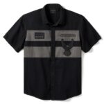 Harley-Davidson Kurzarmhemd Iron Bond II schwarz/grau 96606-25VM