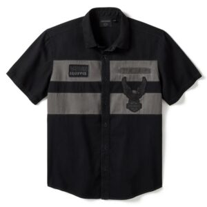 Harley-Davidson Kurzarmhemd Iron Bond II schwarz/grau 96606-25VM