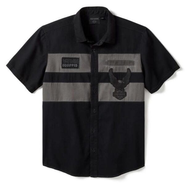 Harley-Davidson Kurzarmhemd Iron Bond II schwarz/grau 96606-25VM