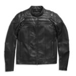Lederjacke Harley-Davidson mit reflektierendem Totenkopf am Rücken