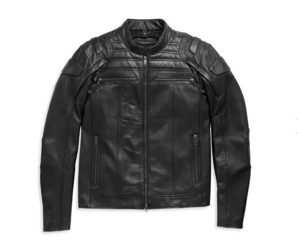 Lederjacke Harley-Davidson mit reflektierendem Totenkopf am Rücken