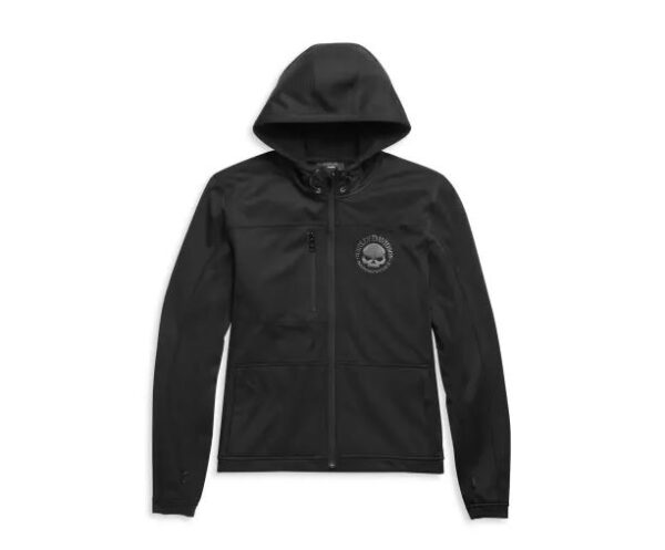 Lederjacke Harley-Davidson mit reflektierendem Totenkopf am Rücken