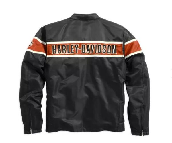 Nylon Jacke Marke Harley-Davidson Schwarz Orange