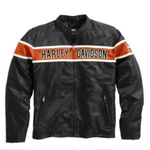 Nylon Jacke Marke Harley-Davidson Schwarz Orange
