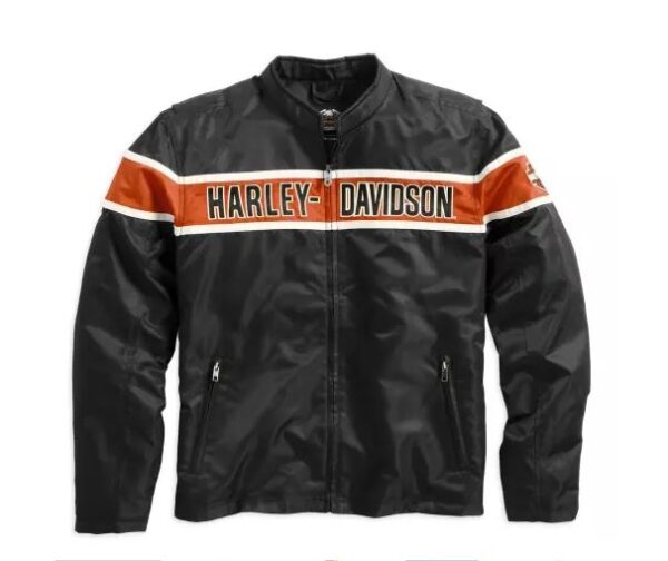 Nylon Jacke Marke Harley-Davidson Schwarz Orange