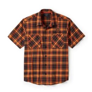 Harley-Davidson Herren Hemd H-D TECH Coolmax Karos orange/schwarz 96513-25VM