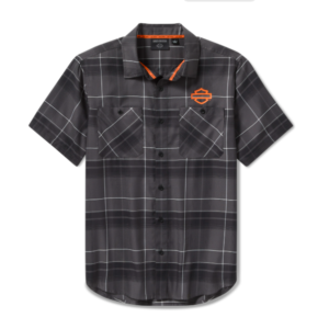 Harley-Davidson Herren Hemd H-D TECH Coolmax grau/schwarz 96735-25VM