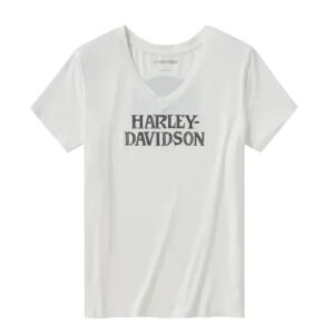 Harley-Davidson Damen Willie G Skull Bling V-Neck - Cloud Dancer - 96332-26VW