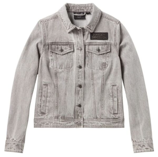 Harley-Davidson Damen Jeansjacke Willie G Bling grau 96354-26VW