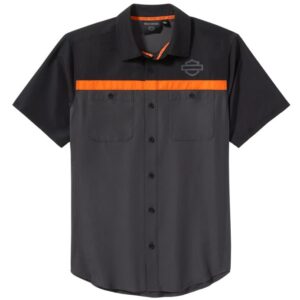 Harley-Davidson Herren Kurzarmhemd H-D Tech Vented grau/schwarz 96736-25VM